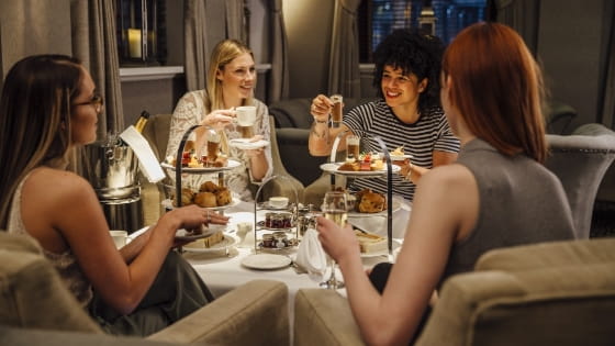 Group of friends enjoying dinner
